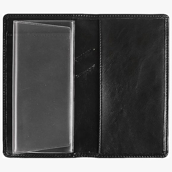 Handbags - Leather Checkbook Cover for Men and Women Glossy Black
